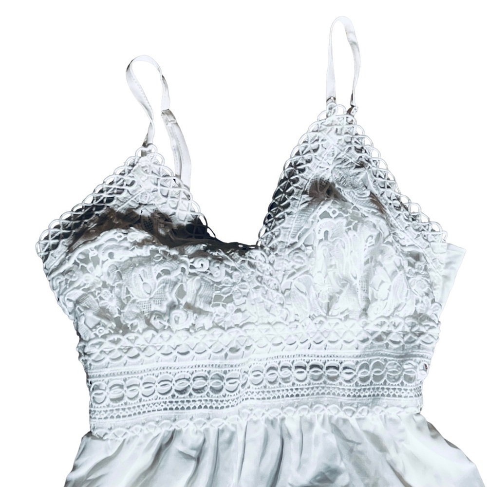 ECOWISH V-Neck Spaghetti Strap Bowknot Backless Lace Dress M NWT - Picture 4 of 8